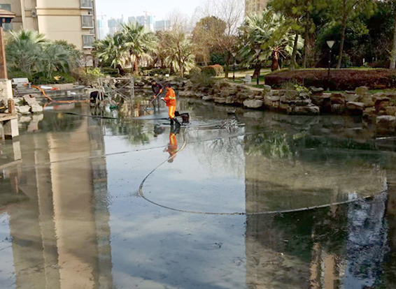 同安景观池淤泥清理